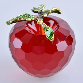 Cadou de Ziua mamei Big Red Apple Cristal Decor Sticla de Cristal cu Fructe 80mm Decor