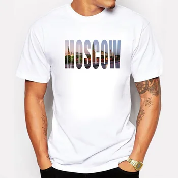 Capitala Rusiei Scop Tur de Oras Moscova Printuri Tricou Barbati din Bumbac Vara Fitness Îmbrăcăminte Tricou Homme Camiseta