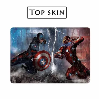 Captain America VS Iron Man Corp Plin Capac de Piele pentru Macbook Autocolant Pro Air Retina 11 12 13 15 inch Mi Super-Eroi Laptop Decal