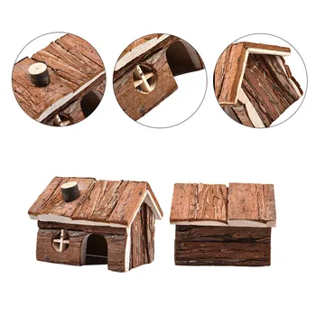 Casa din lemn Rafinat Casa cu coș de Fum pentru Hamster, cobai chinchilla de Înaltă Calitate