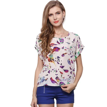 Cele mai noi Femeile de Moda de Primăvară-Vară Șifon Bluza Casual Camasa Topuri Largi Retro Print Bluza Plus Dimensiune M la 2XL