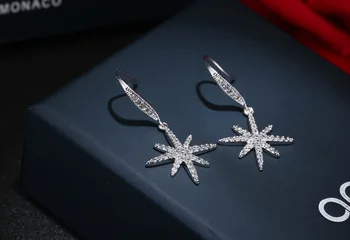 Cele Mai Recente Stil Nou Bun Moda Bijuterii Argint 925 Cercei Picătură De Cristal Stras Cercei Bijuterii Pendientes Brincos