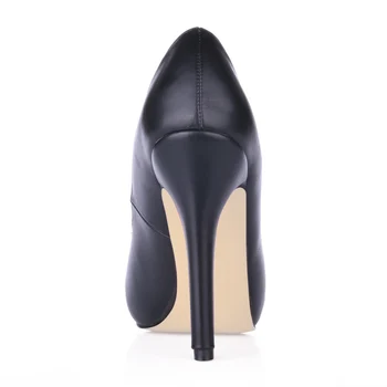 CHMILE CHAU Negru Simplu Carieră Biroul Pantofi Femei Stilet Tocuri inalte Superficial Sexy Lady Pompe Zapatos Mujer Plus Dimensiuni de 10 P16g