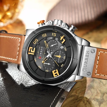 CIRREN Cronograf Ceas Casual Barbati Brand de Lux Quartz Militare Ceas Sport din Piele Ceas de mana Barbati