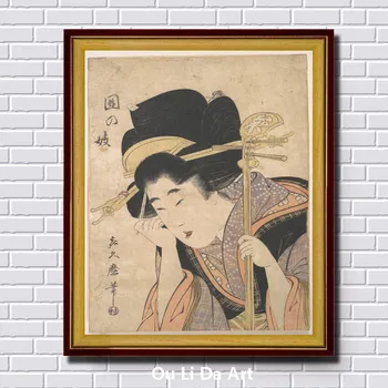 Clasic Japonia kimono femei gheisa pictura in ulei pe panza pictura tiparituri imprimate pe canvas wall art decor imagine