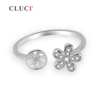 CLUCI Argint 925 Reglabil Orbitor Daisy Inel Floare de Design Inel Argint cu Cubic Zirconia pentru Femei de Ziua indragostitilor
