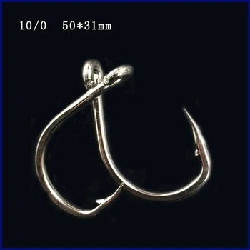 CN06 10/0 50pcs din oțel Inoxidabil Ajuta cârlig Mare, Mare de Pescuit Cârlig Ajuta Jigging Cârlig