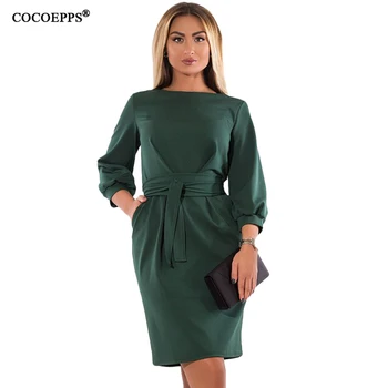 COCOEPPS 5XL 6XL Bodycon Rochie Eleganta de dimensiuni mari 2018 femei, Plus Dimensiune rochie Casual, rochie de birou de Mari Dimensiuni Negru Verde vestidos