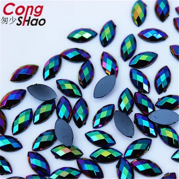 Cong Shao 500pcs 5*10mm AB Colorate flatback Cal Ochi de piatră și de cristal Acrilic Pietre trim Telefon costum de Decor CS366