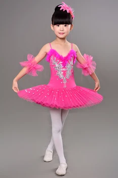 Copiii De Balet, Dans Costum Multicolor Fata Lacul Lebedelor De Performanță Dans Rochie De Diamant Profesionist De Balet De Fuste, Uniforme 89