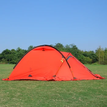 Cort de Camping 2Person cu Un Dormitor, O Cameră de zi 20D Silicon Acoperite cu Straturi Duble Lagăr rezistent la apă în aer liber Cort 4 Sezon 2Colors