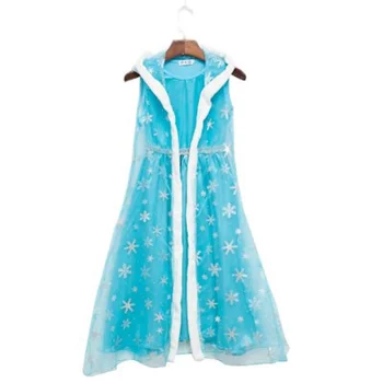Costum Elsa Dulce Gât Rotund Maneca Scurta Zăpadă Imprimare Fete Printesa Rochie Din Două Piese Jurk Cenusareasa Vestidos Menina Costum