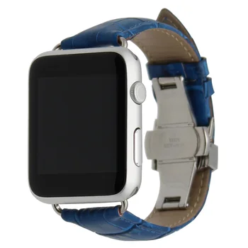 Croco din Piele Watchband pentru 38mm 42mm iWatch Apple Watch Fluture Catarama Banda Curea Încheietura Curea Bratara + Adaptoare