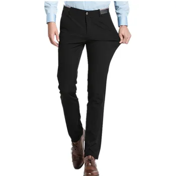 Culoare pură mică întindere bărbați pantaloni Bleumarin 28 30 32 34 36 38 moda om de afaceri pantaloni casual domn elegant