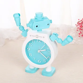 Cuplu creator Robot Ceas Deșteptător Copii Drăguț Decor Dormitor Alarmă Ceas Quartz de Masa Trezesc Ceasuri de Alarmă