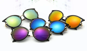 De Dimensiuni mici Ochi de Pisica Oglindă ochelari de Soare pentru Femei Brand Clasic Designer Gol Afară de Doamna ochelari de Soare Femei