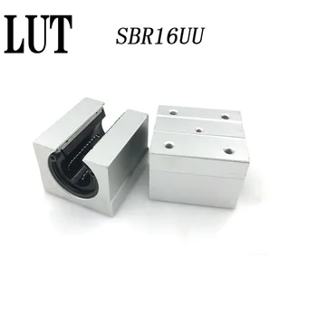 De înaltă calitate 2 buc SBR16UU bloc de aluminiu 16mm mișcare Liniară diapozitive rulment bloc meci de utilizare SBR16 16mm șină de ghidare liniare