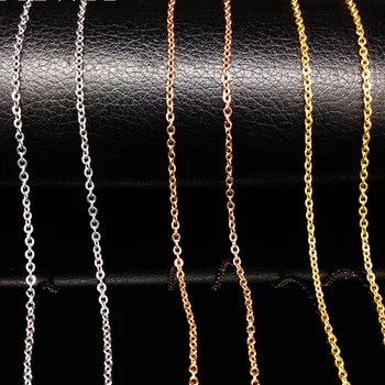 De înaltă Calitate 50 cm Argintiu Aur de Culoare Lanț de Oțel Inoxidabil Coliere pentru Femei Colier Bijuterii 10buc en-Gros N166261B