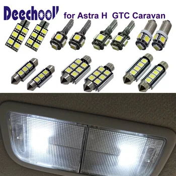 Deechooll 7pcs Car LED Lumina pentru Opel Astra H Caravan,Canbus Iluminat Interior Becuri Dom Lectură Lumini Xenon alb