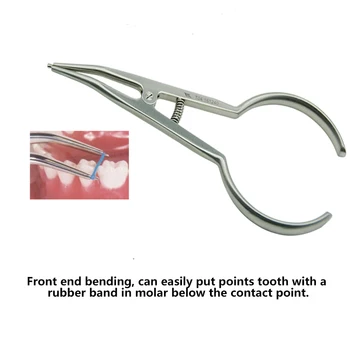 Dentară Inel Dentar Introducerea Forceps Inel Amenajat pentru Inel de Cauciuc Plasat Ortodontic Clește de Instrumente Pensa Forceps Ortodontic