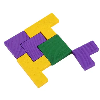 Din Lemn Colorat Tangram Puzzle Teaser Creier Jucării Joc De Tetris Preșcolar Magination De Educație Intelectuală Copil Jucărie Cadou