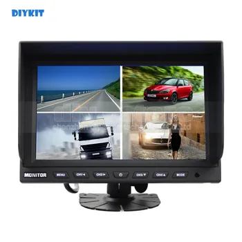 DIYKIT 9 Inch Split Quad Display de Culoare retrovizoare Monitor Monitor Auto Pentru Masina Camion Autobuz Camera de mers inapoi