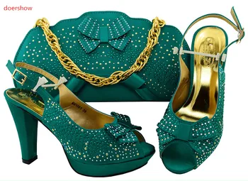 Doershow Africane Pantofi și Sac Pentru a se Potrivi de Înaltă Calitate Italian de Pantofi și Sac Set Nigerian Petrecere de Pantofi și Geantă de Set de Nunta!IU1-21