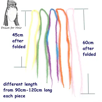 Dorința de păr 1bundle 10strands 90cm-120cm lungime Nepal lână sintetice dreadlocks impletituri de par pentru copii și adulți