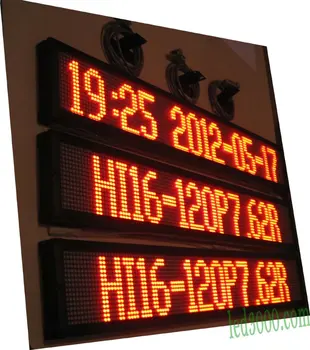 Două linii roșii de culoare led-uri de text în mișcare de afișare,panou cu led-uri,led-uri semn,interior led display board,RS232(HI16-120P7.62R)transport gratuit