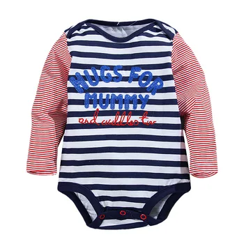 Dungi Cu Maneci Lungi Băiețel Nou-Născut Tripleți Corpul Haine Toddler T-Shirt Bebe Roupas Broderie De Calitate Superioară