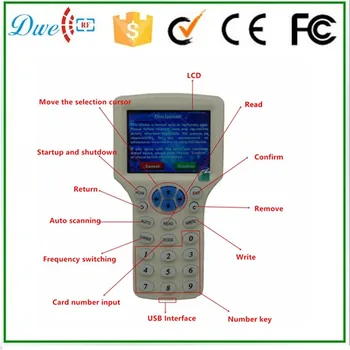 DWE CC RF ID IC Multi-funcție ID/IC Smart Card clonat cardul copiator pentru 125khz și 13.56 mhz