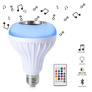 E27 Inteligent RGB RGBW fără Fir Bluetooth Boxe LED Lampă Bec 85V-265V LED Estompat Muzica de Joc Lampa Cu 24 Taste de Control de la Distanță