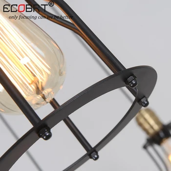 ECOBRT NOU stil Modern interior lumini Pandantiv Vintage Lumini pentru a-i Prinde camera Bec LED E27 fier abajur Corpuri de iluminat