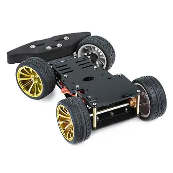 Elecrow 4WD RC Auto Inteligent Șasiu pentru Platforma Arduino cu S3003 Metal Servo Kit Rulment de Direcție de Control DIY 4 Roți Robot
