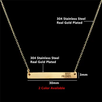 En-gros 10piece din Oțel Inoxidabil MAI buni PRIETENI Bar Pandantiv Colier Pentru Femei, Bărbați Cadouri Bijuterii Aur, Argint Cravată