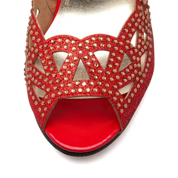 ENMAYLA Vara Cristal Slip-on Tocuri Indesata Sandale Femei Clasic Peep Toe Tocuri inalte Pompe sunt Proiectate Pentru Femei Pantofi Mărimea 34-47