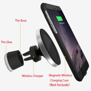 EYON 360 Masina Încărcător Wireless QI Suport Magnetic de Aerisire Muntele Dock Pentru SAMSUNG S8 Plus S6 S7 Edge+ Nota 5 la 8 Pentru iPhone X 8