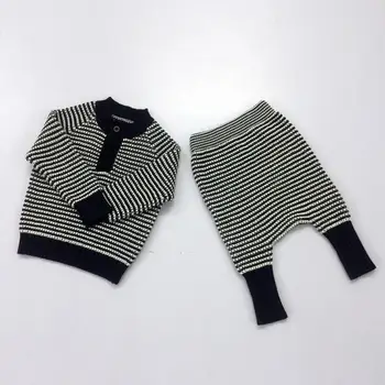 Fata de Îmbrăcăminte Seturi de 2 buc Tricot Pulover+Pantaloni Harem Infantis Haine călduroase de Toamnă/Primăvară fete pentru copii Haine costume Copii 1-5 Ani