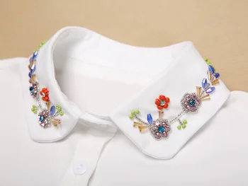 Femei de moda de Moda en-Gros de Bumbac Detasabila femei Noi de Vânzare Fierbinte blugi detasabila șirag de mărgele de cristal flori cravată