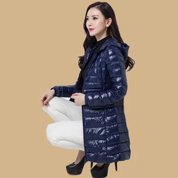Femei Jachete de Iarnă 2017 Casaco Inverno Rață Jos Lumina Ultra Subtire Slim pentru Femei de Iarnă Jachete Paltoane Capota Plus Dimensiune 6XL QH0929