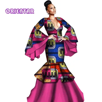 Femeile Africane Îmbrăcăminte Rochie Lunga Femei Halat Africane Rochie Nouă Sosire 2018 Femei Plus Dimensiune Bumbac Rochie de Petrecere M-6xl WY2810