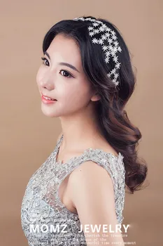 Femeile Petrecere de Mireasa Complet Stras Coroana Hairband Vintage Cristal Tiara Moale de păr de Nunta folie de Argint Placat cu tiara Concurs