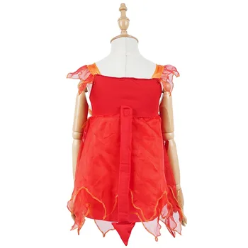 Fetele copilul Diavolului Flacără Diabolic Rochie Costum Roșu Cosplay Tinutele Vestimentare Coada pentru Copii pentru Copii Costume de Halloween