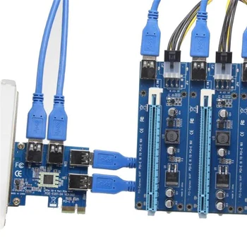 Fierbinte PCI Express Riser Card PCI-E 1x la 16x de la 1 la 4 PCIE USB 3.0, Slot de Multiplicare Hub Adaptor Pentru Minerit Bitcoin BTC Miner Mașină