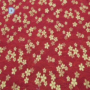 Floare De Cires Japonez Val Tesatura De Bumbac Metru Retro Se Spală Aur Lucrate Manual Mozaic De Cusut De Lenjerie De Pat Textile Telas Costura Simțit