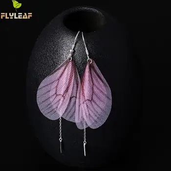 Flyleaf Argint Insecte Aripa Ciucure Lung Cercei Pentru Femeile Creative Lady Moda Bijuterii