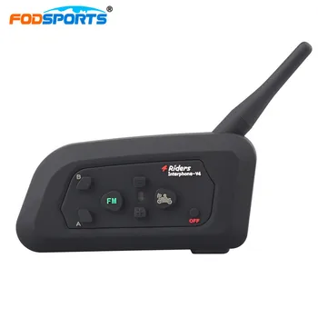 Fodsports V4 1200m Wireless BT Intercom Full-Duplex cu Cască 4 Piloti Vorbind În Același Timp Muzica Stereo Cu radio FM