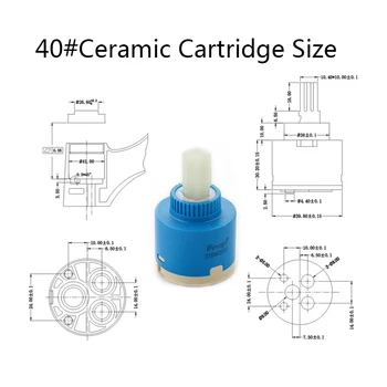 Frap 10buc Cartuș Ceramic 40mm pentru Robinet Mixer Scăzut de Cuplu Ax de Rotație Liberă Plat Bază Robinet de bucatarie Accesorii F50-3
