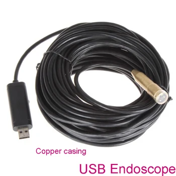Gakaki 14.2 M 14mm USB Endoscop Cupru Camera 4 Led-uri Impermeabil Industria Endoscopio Puncte de Inspecție Tub de Șarpe aparat de Fotografiat Usb