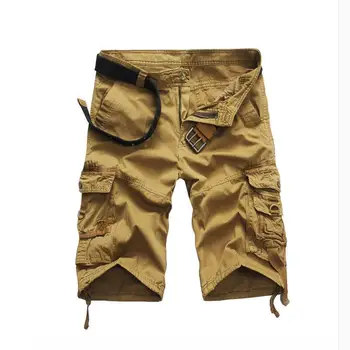 Genunchi Lungime Camouflag Scule pantaloni Scurți de Bumbac Barbati Multi-buzunar Solidă pantaloni Scurți de Marfă Nouă de sex Masculin Drepte Scurte Pantaloni de Lucru